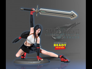 tifa lockhart 3D-printmodel
