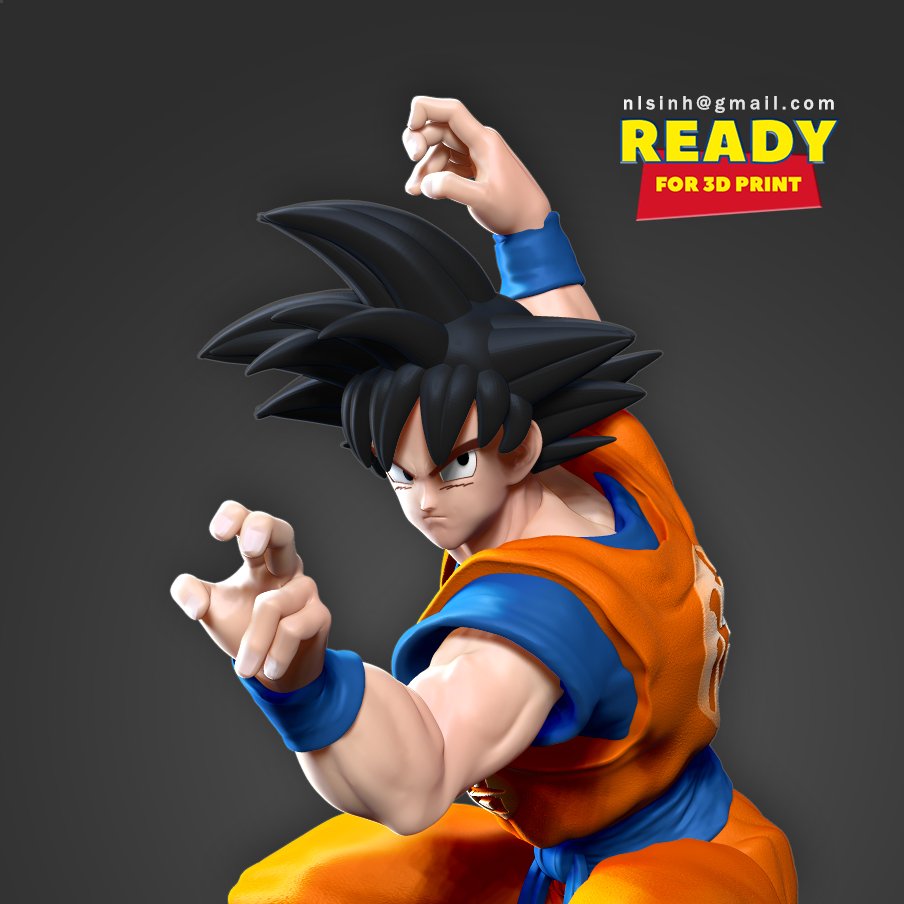 Goku Super Saiyan 3 DBZ - STL ready for 3D printing