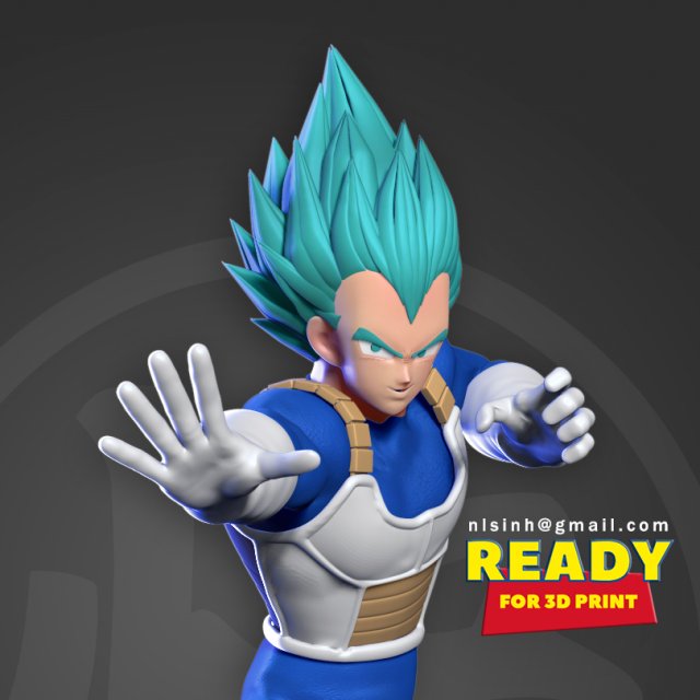vegeta - ready to fight 3Dプリントモデル .c4d .max .obj .3ds .fbx .stl .blend 