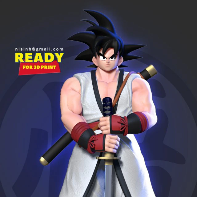 samoura&iuml; goku Modèles 3D en vedette .c4d .max .obj .3ds .fbx .stl .blend 