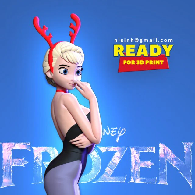 elsa and olaf 3D Print Model .c4d .max .obj .3ds .fbx .stl .blend 