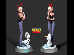 elsa and olaf 3D प्रिंट मॉडल