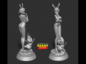 elsa and olaf 3D प्रिंट मॉडल