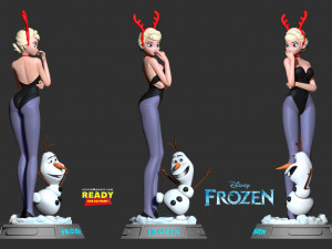 elsa and olaf 3D प्रिंट मॉडल