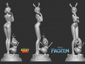elsa and olaf 3D प्रिंट मॉडल