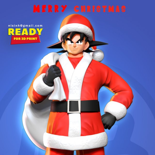 santa goku 3D 프린트 모델 .c4d .max .obj .3ds .fbx .stl .blend 