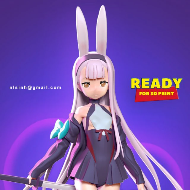 shimakaze fan art 3D Print Model .c4d .max .obj .3ds .fbx .stl .blend