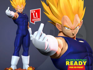 Vegeta irritado Modelo de Impressão 3D