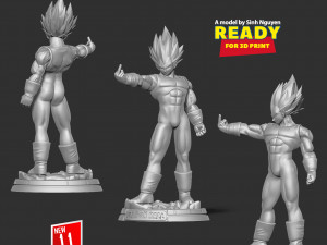 Angry Vegeta 3D Print Model