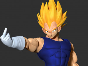 Angry Vegeta 3D Print Model