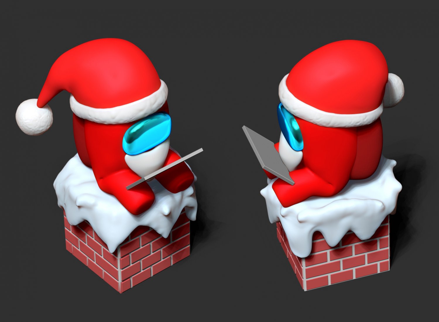 STL file AMONG US PAPA NOEL 🎮・Template to download and 3D print