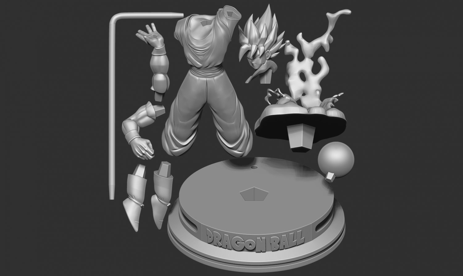 Goku super sayajin 3D Print Model in Man 3DExport