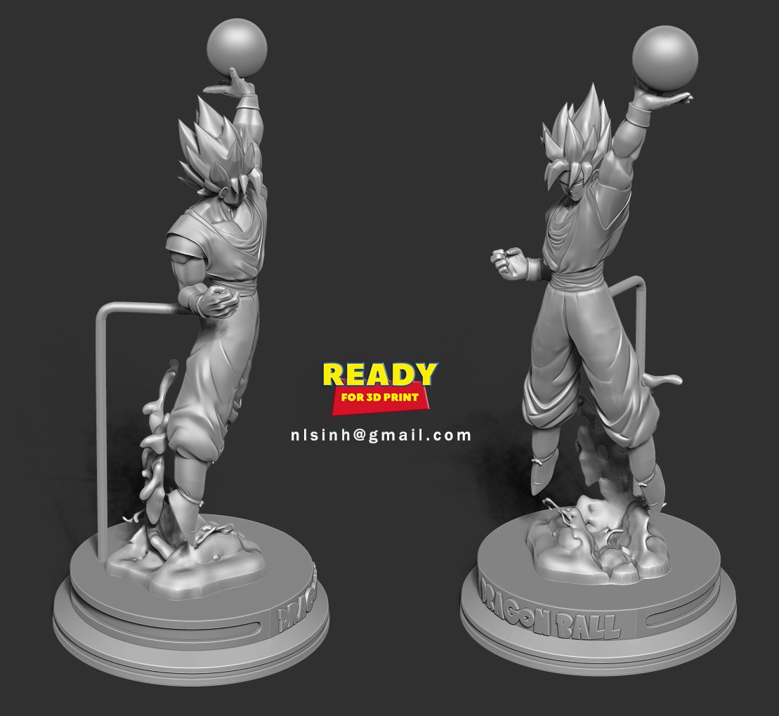 Goku super sayajin 3D Print Model in Man 3DExport