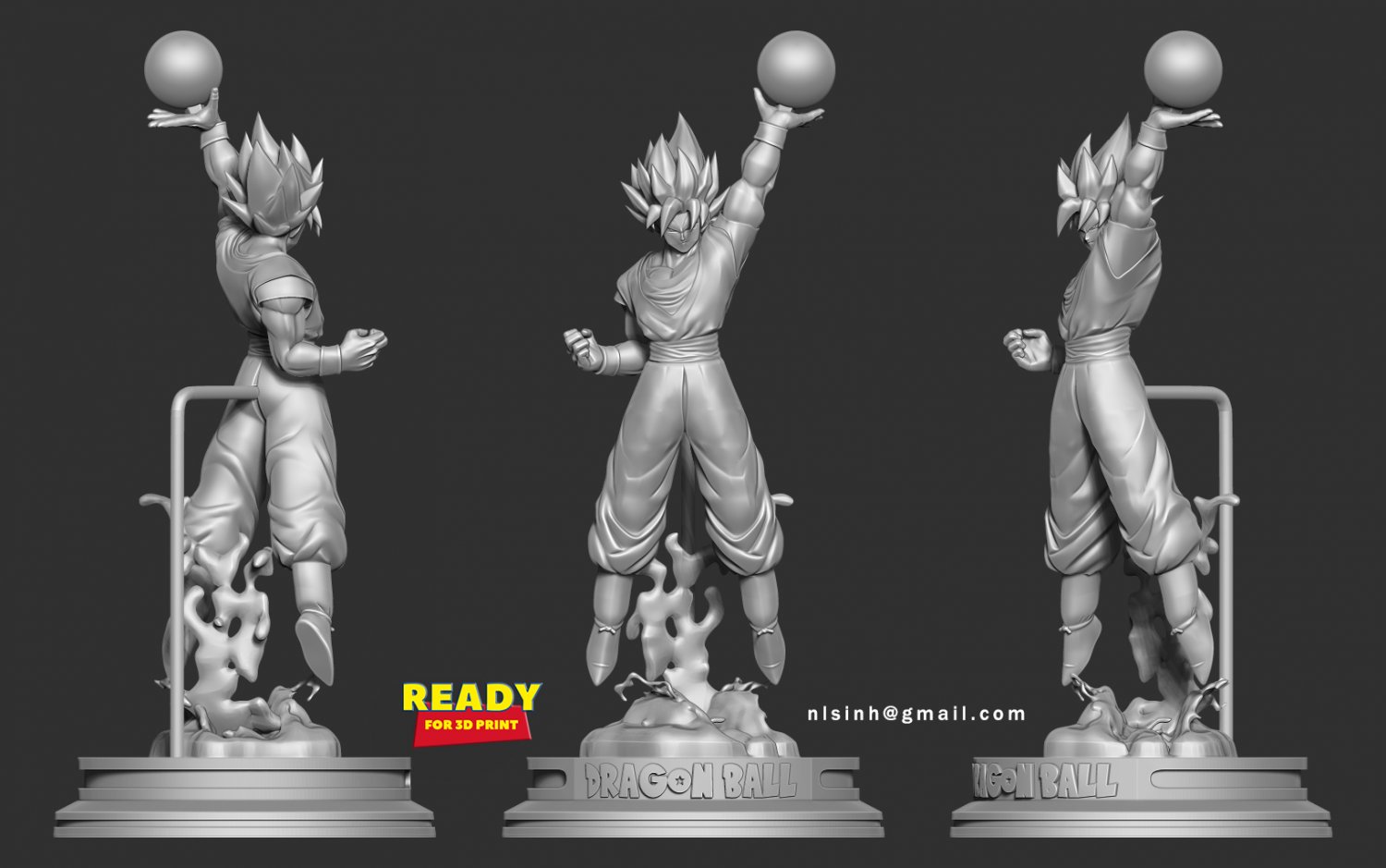 Goku super sayajin 3D Print Model in Man 3DExport