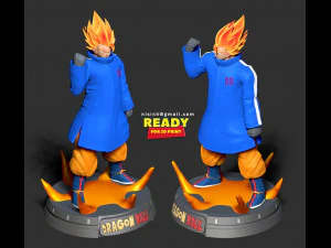 goku in a blue jacket 3D Print Model