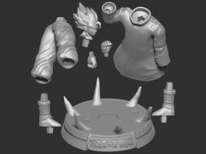 goku in a blue jacket 3D Print Model