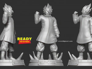 goku in a blue jacket 3D Print Model