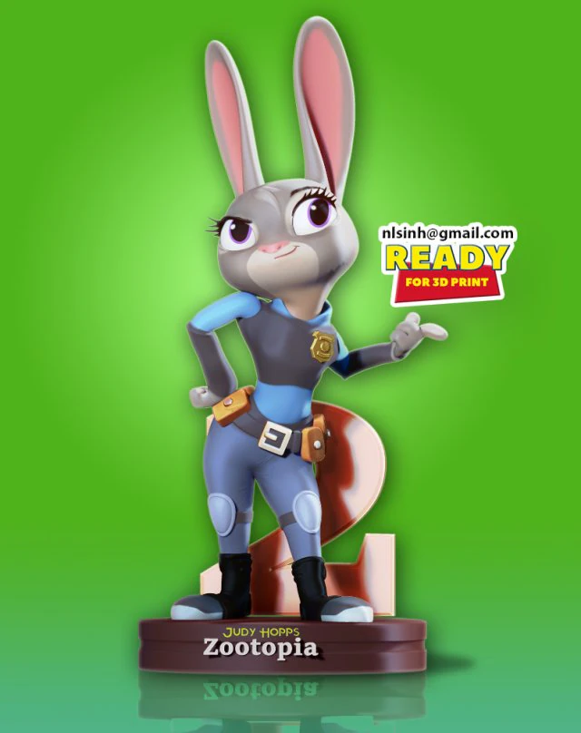 judy hoops fanart 3D Print Model .c4d .max .obj .3ds .fbx .stl .blend