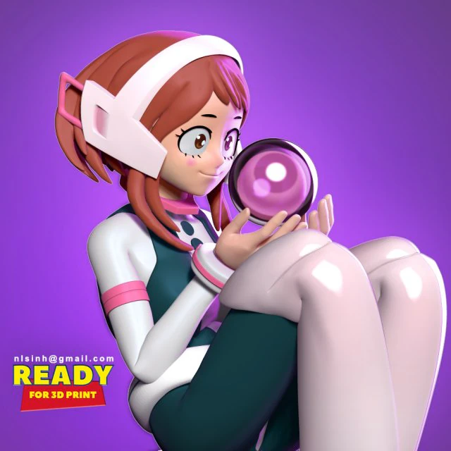 ochaco uraraka 3D Print Model .c4d .max .obj .3ds .fbx .stl .blend 