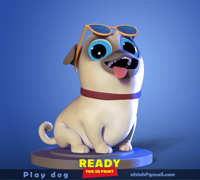 play dog 3D 打印模型 .c4d .max .obj .3ds .fbx .stl .blend 