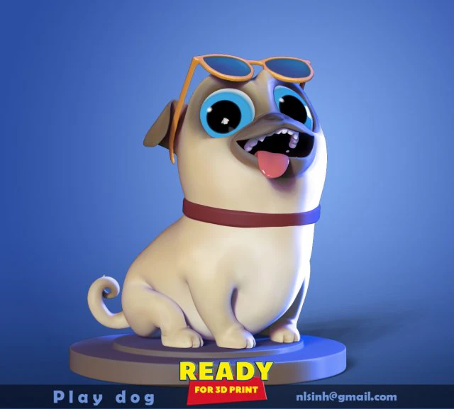 play dog 3D Print Model .c4d .max .obj .3ds .fbx .stl .blend 