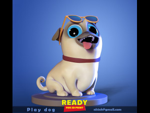 play dog 3D Print Model