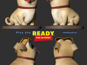 play dog 3D 打印模型