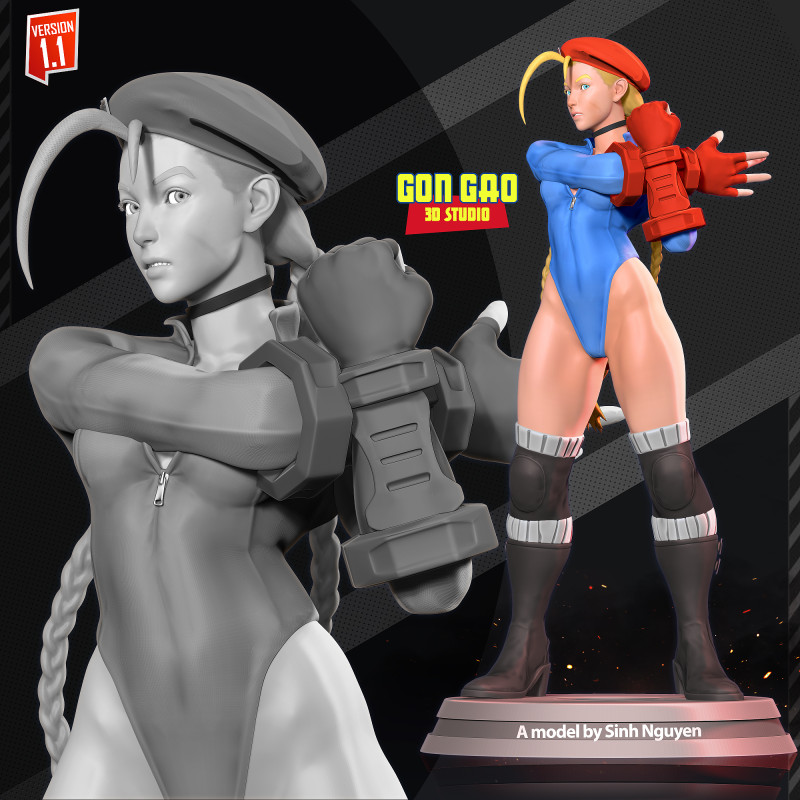 Blue cammy - street fighter Modello di stampa 3D .c4d .max .obj .3ds .fbx .stl .blend