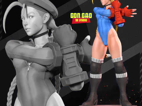 蓝色卡米 - 街头霸王 3D 打印模型