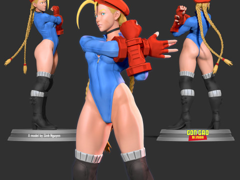Blue cammy - street fighter Modello di stampa 3D