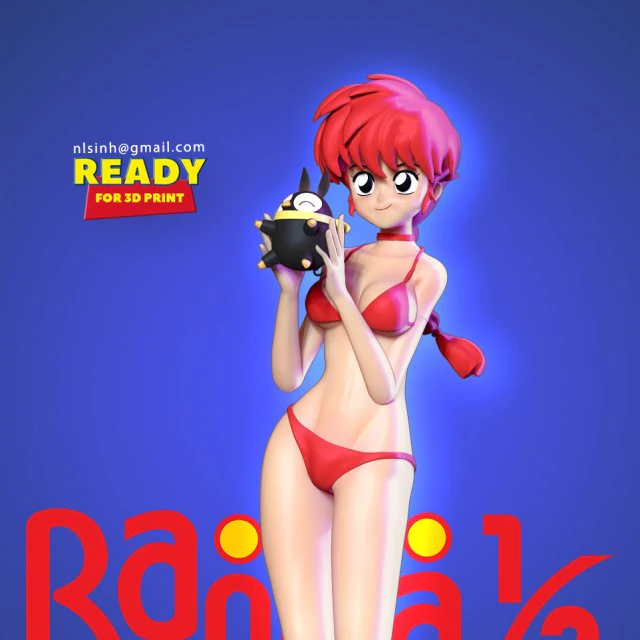 ranma and pichan 3D Print Model .c4d .max .obj .3ds .fbx .stl .blend 