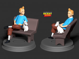 tintin and snowy Modèles 3D en vedette