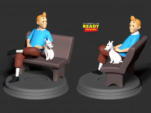 tintin and snowy 3D Print Model