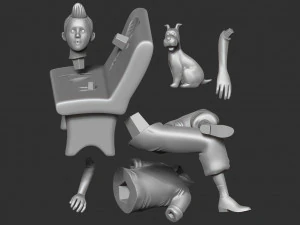 tintin and snowy 3D Print Model
