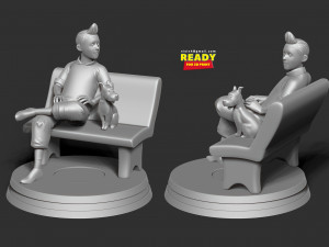 tintin and snowy Modèles 3D en vedette