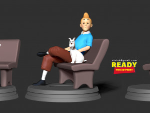 tintin and snowy Modèles 3D en vedette