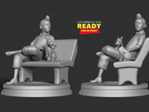 tintin and snowy Modèles 3D en vedette