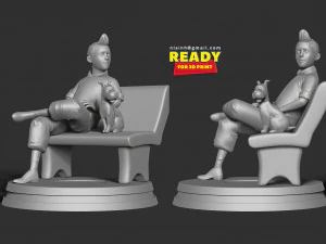 tintin and snowy 3D Print Model