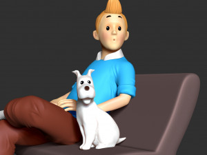 tintin and snowy Modèles 3D en vedette