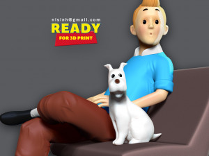 tintin and snowy 3D Baskı Modeli