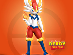 cinderace - pokemon fanart 3D Print Model