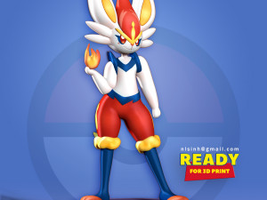 cinderace - pokemon fanart 3D Print Model