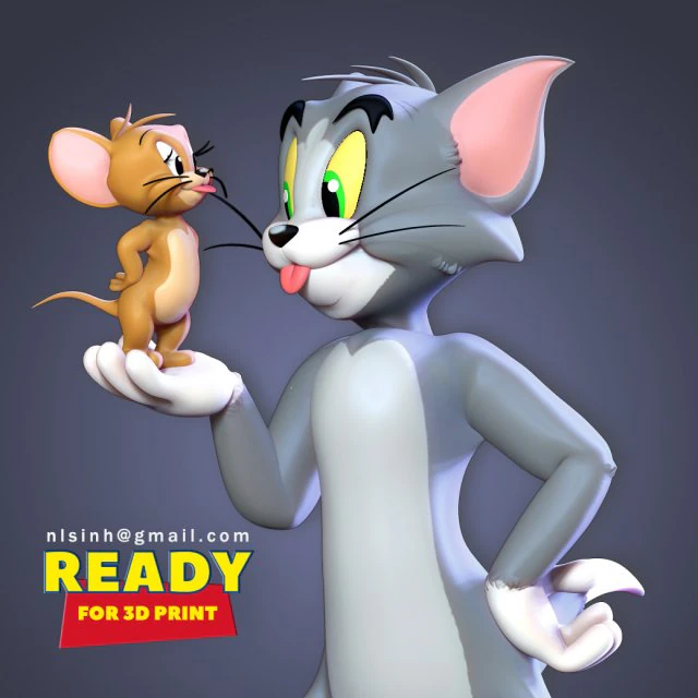 Tom and jerry 3D Print Model .c4d .max .obj .3ds .fbx .stl .blend