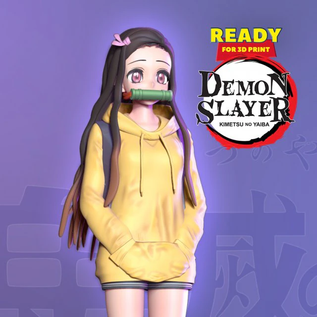 nezuko kamado - demon slayer fanart 3D Print Model .c4d .max .obj .3ds .fbx .stl .blend 