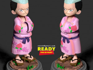 kozuki momonosuke - one piece fanart 3D Baskı Modeli