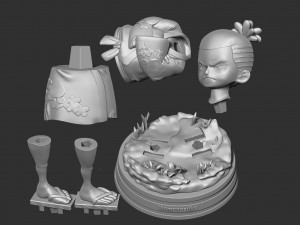 kozuki momonosuke - one piece fanart 3D Baskı Modeli