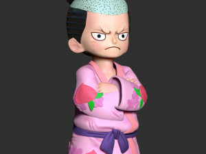 kozuki momonosuke - one piece fanart 3D Baskı Modeli