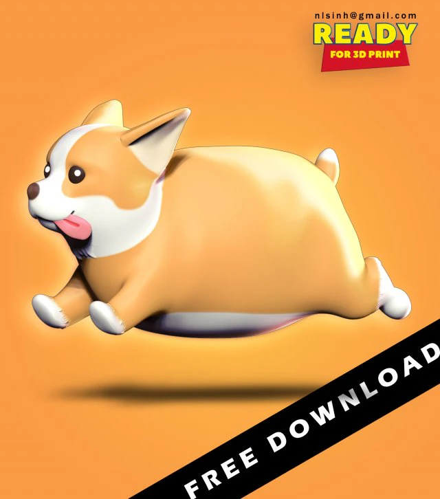 pembroke welsh corgi 3D Print Model .c4d .max .obj .3ds .fbx .stl .blend 