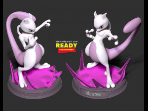 mewtwo - pokemon fanart Modelo de Impressão 3D