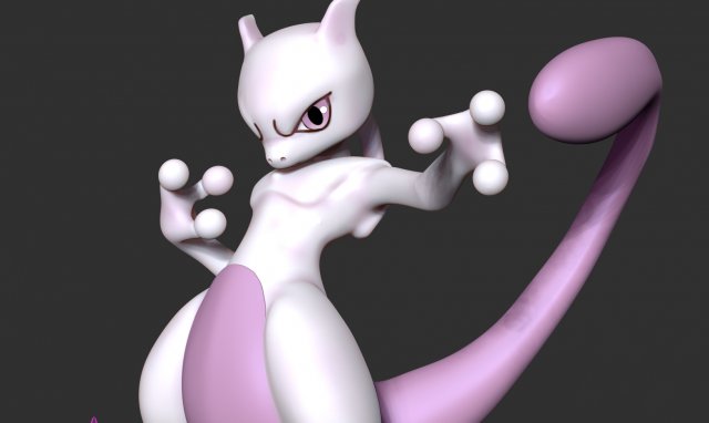 Pokemon - Mewtwo 3D Print Model in Monsters & Creatures 3DExport, mewtwo  pokemon 